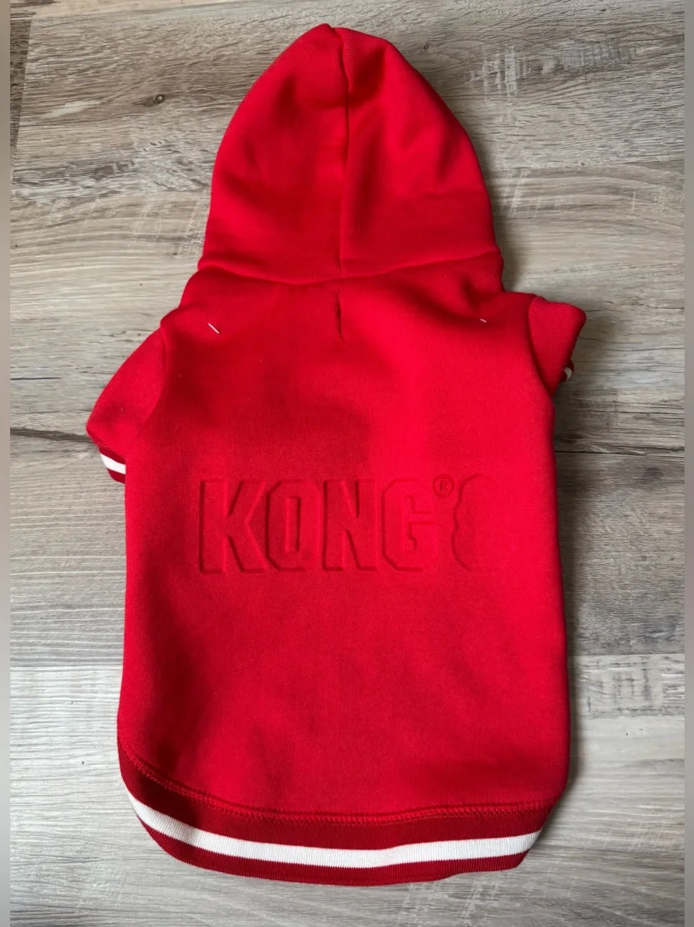 KONG red dog hoodie (size S/P). This fleece model features classic white sporty
